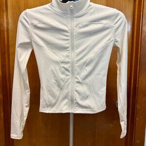 Women's New Athletic Cropped Jacket Long Sleeve Zip Up Workout Coat w/Thumb Hole